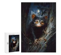 300 PCS Rompecabezas para Adolescentes Aye-Aye Lemur in The Night Forest Juegos Familiares De Rompecabezas para Adultos Que Mejoran La Memoria Ayudan A Ejercitar El Cerebro 300 PCS