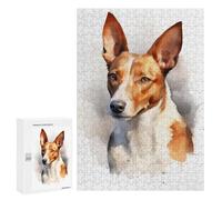 300 PCS Rompecabezas para Adolescentes Basenji Watercolor Dog Rompecabezas para Adultos Juguetes Antiestrés Desafío Difícil Cumpleaños