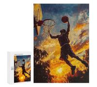 300 PCS Rompecabezas para Adolescentes Basketball Player Dunking Rompecabezas para Adultos Juegos Divertidos Regalo De Cumpleaños Cumpleaños Y Navidad 300 PCS
