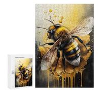300 PCS Rompecabezas para Adolescentes Bee Watercolor Drawing Rompecabezas para Adultos Juguetes Antiestrés Desafío Difícil Cumpleaños