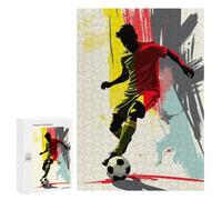 300 PCS Rompecabezas para Adolescentes Belgium Soccer Player Silhouette Rompecabezas para Adultos Juguetes Antiestrés Desafío Difícil Cumpleaños