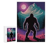 300 PCS Rompecabezas para Adolescentes Bigfoot in The Mountains at Night Rompecabezas para Adultos Juegos Divertidos Regalo De Cumpleaños Cumpleaños Y Navidad 300 PCS