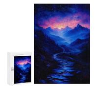 300 PCS Rompecabezas para Adolescentes Blue Misty Mountains Rompecabezas para Adultos Juguetes Antiestrés Desafío Difícil Cumpleaños