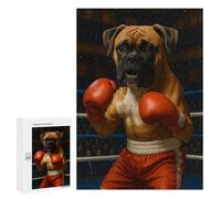 300 PCS Rompecabezas para Adolescentes Boxer Dog in Boxing Ring Rompecabezas para Adultos Juego Práctico Difícil Interacción Entre Padres E Hijos 300 PCS