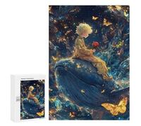 300 PCS Rompecabezas para Adolescentes Boy on Whale with Rose Rompecabezas Juegos Relajantes Desafío Difícil Desafiante De Completar 300 PCS