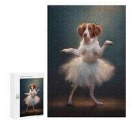 300 PCS Rompecabezas para Adolescentes Brittany Spaniel T Rex Dinosaur Rompecabezas para Adultos Juego Práctico Montaje De Patrones Cumpleaños Y Navidad 300 PCS