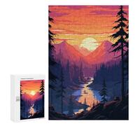 300 PCS Rompecabezas para Adolescentes California River Pixel Art Rompecabezas para Adultos Juegos Familiares Mejora La Memoria Regalos para Amigos Y Familiares 300 PCS