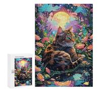 300 PCS Rompecabezas para Adolescentes Cat in A Moonlit Garden Rompecabezas para Adultos Regalos De Cumpleaños Juego Familiar Apto para Personas De 14 Años En Adelante 300 PCS