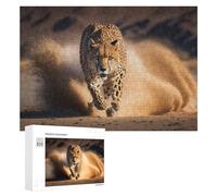 300 PCS Rompecabezas para Adolescentes Cheetah Running in Desert Dust Rompecabezas para Adultos Juego De Ingenio Regalos para Mujeres Cumpleaños Y Navidad 300 PCS