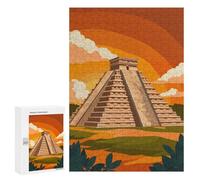 300 PCS Rompecabezas para Adolescentes Chichen Itza Pyramid Rompecabezas para Adultos Juegos Divertidos Regalo De Cumpleaños Cumpleaños Y Navidad 300 PCS