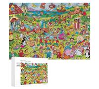300 PCS Rompecabezas para Adolescentes Children's Fairy Tale Characters in A Village Scene Rompecabezas para Adultos Juego De Ingenio Regalos para Mujeres Cumpleaños Y Navidad 300