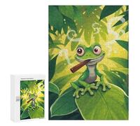 300 PCS Rompecabezas para Adolescentes Chill Gecko with Cigar Rompecabezas para Adultos Regalos De Cumpleaños Juego Familiar Apto para Personas De 14 Años En Adelante 300 PCS