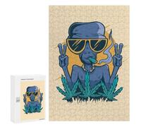 300 PCS Rompecabezas para Adolescentes Chill with Cannabis Leaf Rompecabezas para Adultos Juegos Relajantes Mejora La Memoria Interacción Entre Padres E Hijos 300 PCS