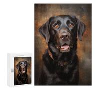 300 PCS Rompecabezas para Adolescentes Chocolate Labrador Retriever Portrait Rompecabezas para Adultos Juegos Familiares Mejora La Memoria Regalos para Amigos Y Familiares 300 PCS