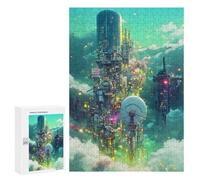 300 PCS Rompecabezas para Adolescentes Cloud Cityscape Futuristic Skyline Rompecabezas para Adolescentes Juguetes Antiestrés Vacaciones En Casa Matar El Tiempo Desafío Educativo 300 PCS