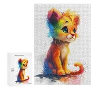 300 PCS Rompecabezas para Adolescentes Colorful Baby Lion Rompecabezas para Adultos Juegos Relajantes Mejora La Memoria Interacción Entre Padres E Hijos 300 PCS