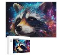 300 PCS Rompecabezas para Adolescentes Colorful Cosmic Fox Portrait Rompecabezas para Adultos Juego De Ingenio Regalos para Mujeres Cumpleaños Y Navidad 300 PCS