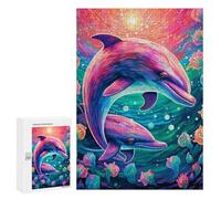 300 PCS Rompecabezas para Adolescentes Colorful Dolphins Underwater-9 Rompecabezas para Adultos Juegos Familiares Regalo De Cumpleaños Diversión En Casa Actividades, 300 PCS