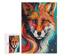300 PCS Rompecabezas para Adolescentes Colorful Fox Illustration-2 Rompecabezas para Adultos Que Mejoran La Memoria Juegos De Ingenio Familiares Difíciles Y Desafiantes 300 PCS