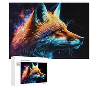 300 PCS Rompecabezas para Adolescentes Colorful Fox Portrait Artwork -1 Rompecabezas para Adolescentes Juguetes Antiestrés Vacaciones En Casa Matar El Tiempo Desafío Educativo 300 PCS