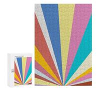 300 PCS Rompecabezas para Adolescentes Colorful Geometric 14 Rompecabezas para Adultos Juguetes Antiestrés Decoración De Pared Diversión Actividades En Casa, 300 PCS