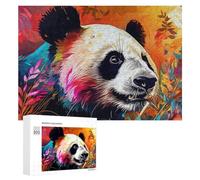 300 PCS Rompecabezas para Adolescentes Colorful Panda in Nature Rompecabezas para Adolescentes Juguetes Antiestrés Vacaciones En Casa Matar El Tiempo Desafío Educativo 300 PCS