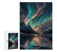 300 PCS Rompecabezas para Adolescentes Colourful Aurora Borealis Rompecabezas para Adultos Juegos Familiares Mejora La Memoria Regalos para Amigos Y Familiares 300 PCS