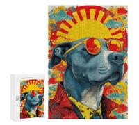 300 PCS Rompecabezas para Adolescentes Cool Dog with Sunglasses Art Rompecabezas para Adultos Juego Práctico Difícil Interacción Entre Padres E Hijos 300 PCS