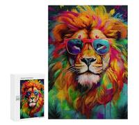 300 PCS Rompecabezas para Adolescentes Cool Lion Painting Juegos Familiares De Rompecabezas para Adultos Que Mejoran La Memoria Ayudan A Ejercitar El Cerebro 300 PCS