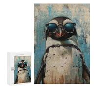 300 PCS Rompecabezas para Adolescentes Cool Penguin Sunglasses Rompecabezas para Adultos Juego Práctico Montaje De Patrones Cumpleaños Y Navidad 300 PCS