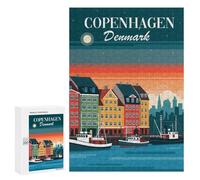 300 PCS Rompecabezas para Adolescentes Copenhagen Denmark Skyline Rompecabezas Juegos Relajantes Desafío Difícil Desafiante De Completar 300 PCS
