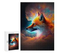 300 PCS Rompecabezas para Adolescentes Cosmic Fox in Nebula Juegos Familiares De Rompecabezas para Adultos Que Mejoran La Memoria Ayudan A Ejercitar El Cerebro 300 PCS
