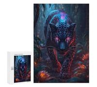 300 PCS Rompecabezas para Adolescentes Cosmic Jaguar in The Jungle Rompecabezas para Adultos Juegos Divertidos Regalo De Cumpleaños Cumpleaños Y Navidad 300 PCS