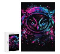 300 PCS Rompecabezas para Adolescentes Cosmic Owl Art Print-1 Rompecabezas para Adultos Juego Práctico Desafío Difícil 300 PCS