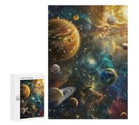 300 PCS Rompecabezas para Adolescentes Cosmic Planets in Space-2 Rompecabezas para Adultos Que Mejoran La Memoria Juegos De Ingenio Familiares Difíciles Y Desafiantes 300 PCS