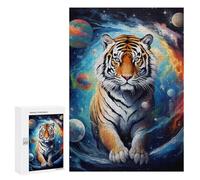 300 PCS Rompecabezas para Adolescentes Cosmic Tiger Majesty Rompecabezas para Adultos Juego Práctico Desafío Difícil Cumpleaños Y Navidad 300 PCS