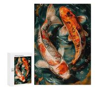 300 PCS Rompecabezas para Adolescentes Couple of Koi Fishes Rompecabezas para Adultos Juegos Familiares Mejora La Memoria Regalos para Amigos Y Familiares 300 PCS