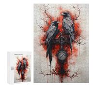 300 PCS Rompecabezas para Adolescentes Crow Ravens Ink Rompecabezas para Adultos Juego Práctico Montaje De Patrones Cumpleaños Y Navidad 300 PCS