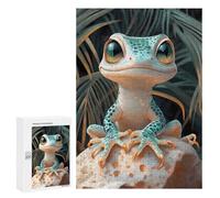 300 PCS Rompecabezas para Adolescentes Cute Cartoon Gecko Animal Rompecabezas para Adultos Juego Práctico Difícil Interacción Entre Padres E Hijos 300 PCS