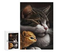 300 PCS Rompecabezas para Adolescentes Cute Cat and Mouse Juegos Familiares De Rompecabezas para Adultos Que Mejoran La Memoria Ayudan A Ejercitar El Cerebro 300 PCS