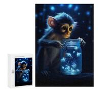 300 PCS Rompecabezas para Adolescentes Cute Monkey Luminous Glow Rompecabezas para Adultos Juegos Familiares Mejora La Memoria Regalos para Amigos Y Familiares 300 PCS