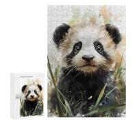 300 PCS Rompecabezas para Adolescentes Cute Panda Cub Watercolor Rompecabezas para Adultos Juego Práctico Difícil Interacción Entre Padres E Hijos 300 PCS