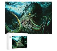 300 PCS Rompecabezas para Adolescentes Deep Sea Monster Illustration Rompecabezas para Adultos Juego Práctico Desafío Difícil Cumpleaños Y Navidad 300 PCS