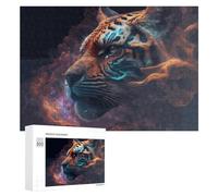 300 PCS Rompecabezas para Adolescentes Digital Art Tiger in Abstract Colors -1 Rompecabezas para Adolescentes Juguetes Antiestrés Vacaciones En Casa Matar El Tiempo Desafío Educativo 300 PCS