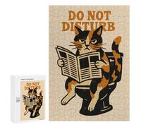300 PCS Rompecabezas para Adolescentes Do Not Disturb Cat on Toilet Rompecabezas para Adultos Juego Práctico Desafío Difícil 300 PCS