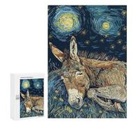 300 PCS Rompecabezas para Adolescentes Donkey Sleeping Under Starry Night Sky Rompecabezas para Adultos Juegos Relajantes Mejora La Memoria Interacción Entre Padres E Hijos 300 PCS