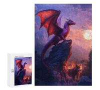 300 PCS Rompecabezas para Adolescentes Dragon and Wolf Rompecabezas para Adultos Juguetes Antiestrés Decoración De Pared Diversión Actividades En Casa, 300 PCS