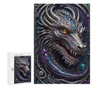 300 PCS Rompecabezas para Adolescentes Dragon Guardian Art Deco Rompecabezas para Adultos Juegos Familiares Mejora La Memoria Regalos para Amigos Y Familiares 300 PCS