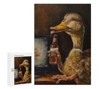 300 PCS Rompecabezas para Adolescentes Drunk Duck Drinking Beer Rompecabezas para Adultos, Decoración De Pared, Corte De Precisión, Cumpleaños