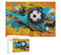 300 PCS Rompecabezas para Adolescentes Dynamic Soccer Ball Artwork Rompecabezas para Adolescentes Juguetes Antiestrés Vacaciones En Casa Matar El Tiempo Desafío Educativo 300 PCS